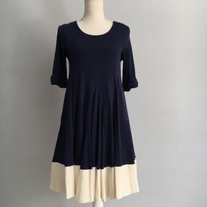 3.1 Phillip Lim Jersey Swing Dress Blue/Cream SZ S
